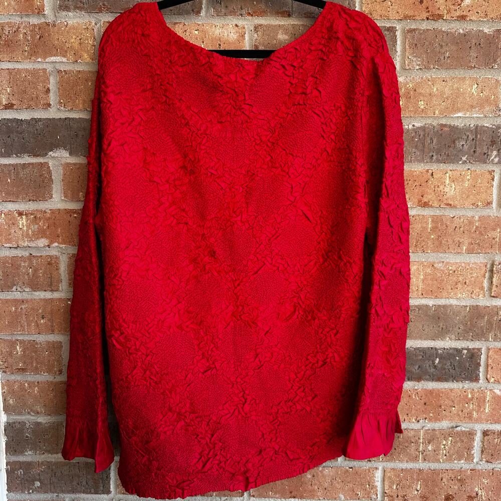 Vintage Toffee Apple Red XXL Long Sleeve Blouse - Picture 2 of 3